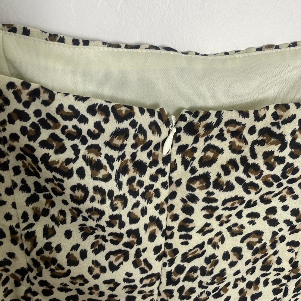 Leopard Cheetah Tie Top Babydoll Skater Chic Girly Classy Trendy Hip Mini Dress - Picture 7 of 7